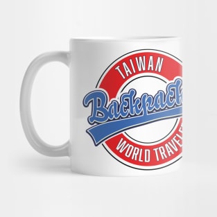 Taiwan backpacker world traveler logo Mug